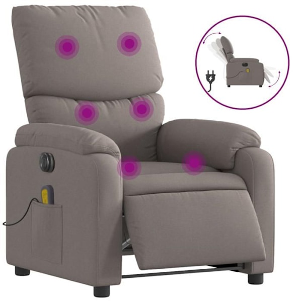 Fauteuil til afslapning med elektrisk vippesfunktion i taupe stof DEC027274 Mol