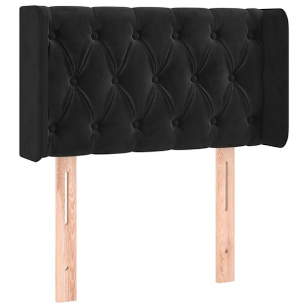 Hovedgærde - Ikke specificeret - 83x16x78/88 cm - Sort fløjl - Indbygget LED - Moderne design Svart