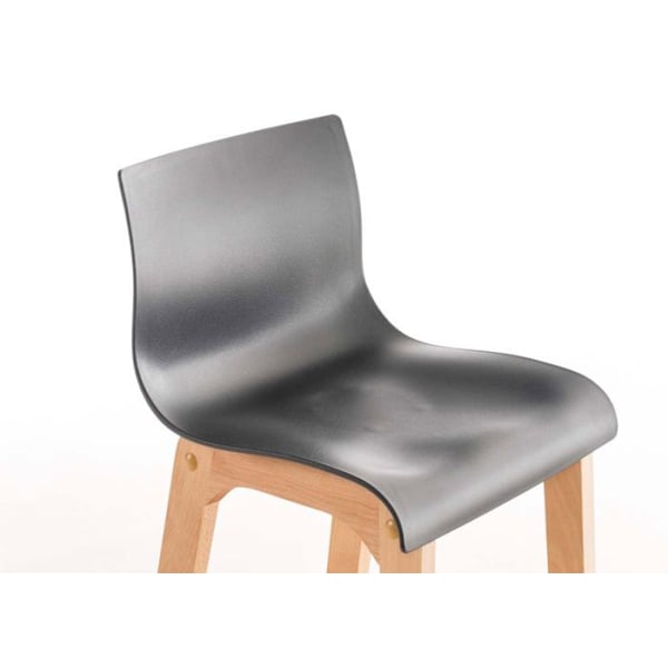 Skandinavisk design barstol x1 4-fots trästruktur grå plast sits 10_0004944 kastanj