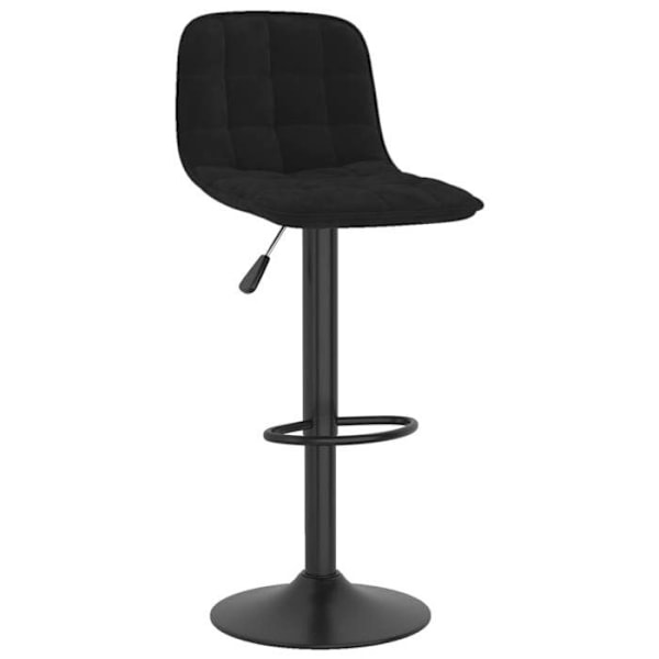 Barstol x1 moderne høj stol i velour og sort stål DEC029529 Svart