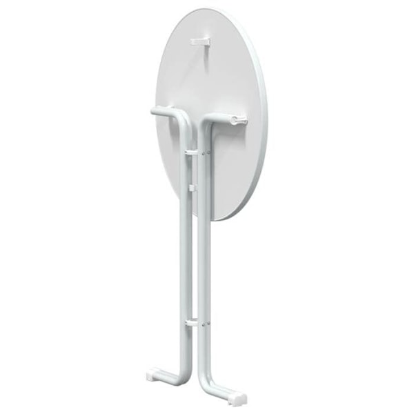 Høj bord, sidebord, foldbart top ø80 x 110 cm, ingeniørtræ og hvidt stål DEC036777 Vit