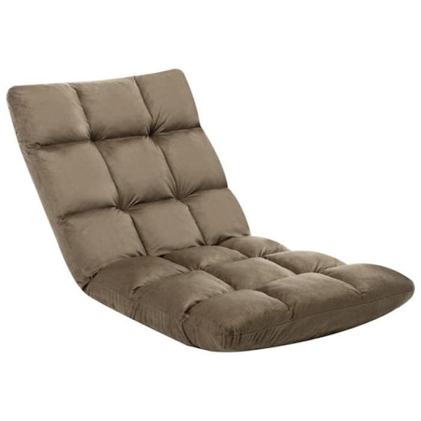 Sammenklappelig justerbar mikrofiber taupe gulvstol DEC026244 Mol