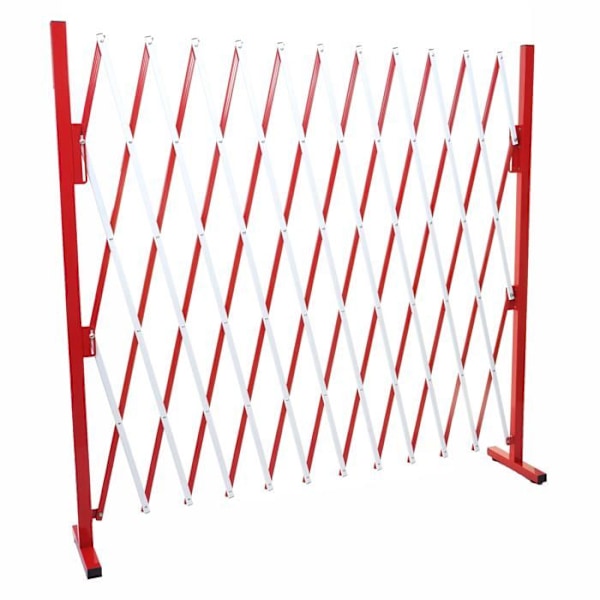 Skärmgaller för skyddsgaller av utsträckbar aluminium i röd och vit höjd 153 cm 04_0001215 Vit