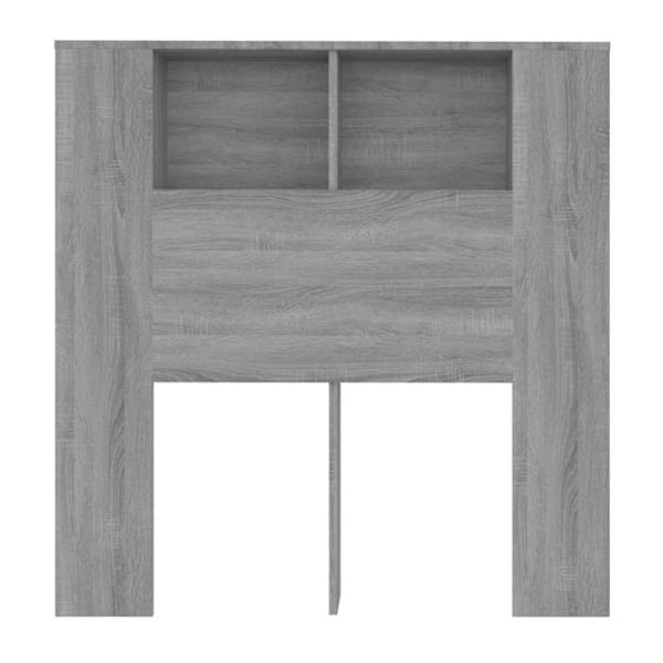 Hovedgærde med opbevaring, tilbehør til seng, natbord, hylde 100 x 18,5 x 104,5 cm MDF grå TDL0200014