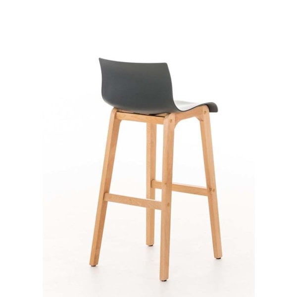 Skandinavisk design barstol x1 4-fots trästruktur grå plast sits 10_0004944 kastanj
