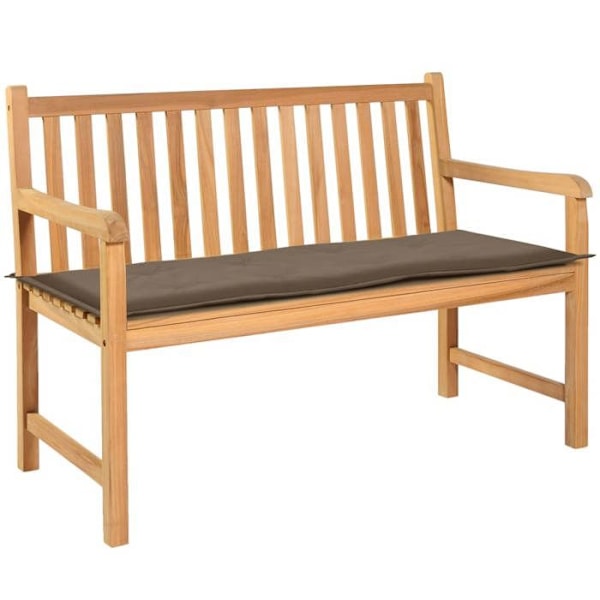 100 % vettä hylkivä polyesteri puutarhapenkille tyyny taupe 120 x 50 x 3 cm DEC021750