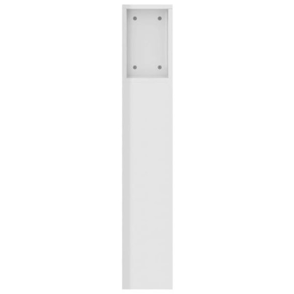 Hovedgærde med opbevaring, sengetilbehør, natbord, hylde 160 af 18,5 af 104,5 MDF hvid højglans