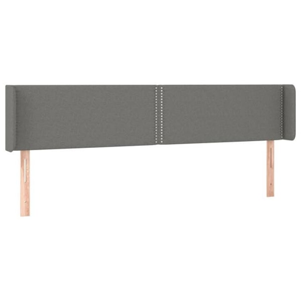 Sengegavl tilbehør til soveværelse møbel med LED 163 x 16 x 78/88 cm mørk grå stof TDL0201107 Grå