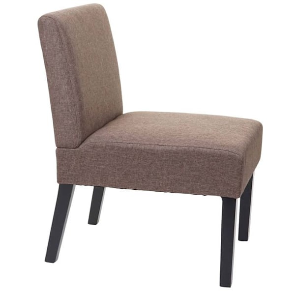 Sæt med 2 spisebordsstole i brun stof med træben, enkelt design, ekstra lang sæde 04_0000392 kastanj