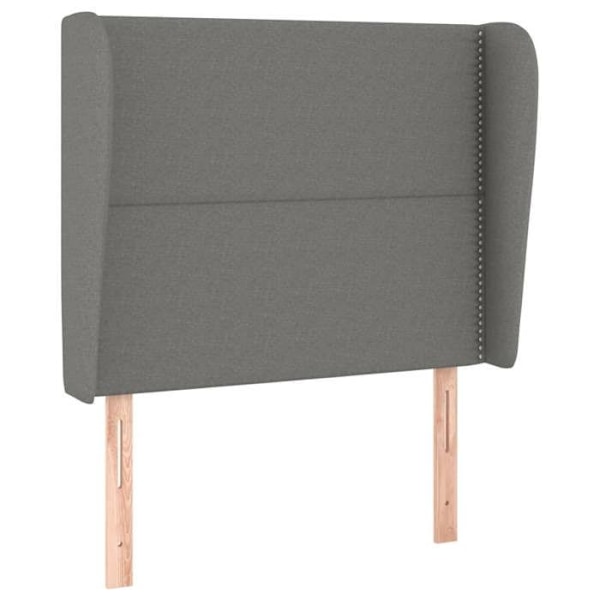 Hovedgærde til seng, soveværelse møbel med sidekant 93 x 23 x 118/128 cm, mørkegrå fløjlsstof TDL0204 Grå