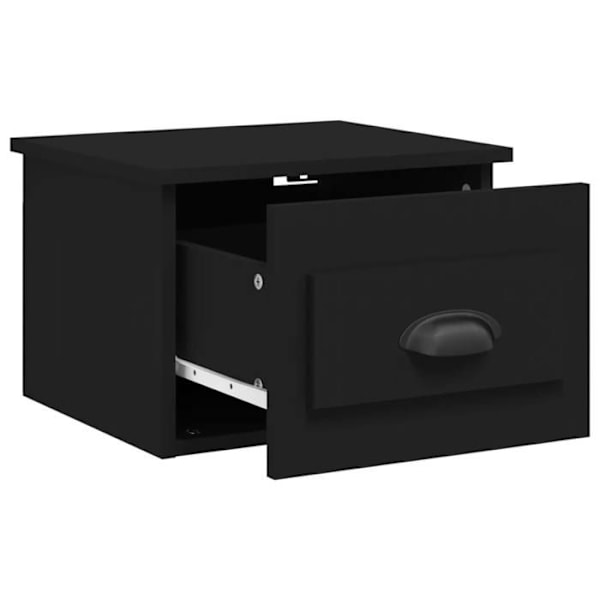 Væghængt natbord med skuffe 41,5 x 36 x 28 cm i sort ingeniørtræ DEC034314 kastanj