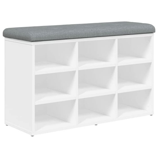Hvid skohylde 82 x 32 x 50 cm i hvidt ingeniørtræ DEC024832