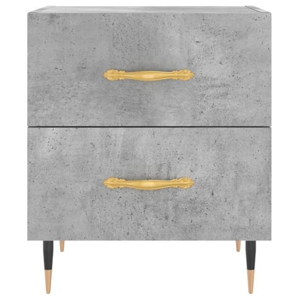 Sæt med 2 sengeborde med to skuffer 40 x 35 x 47,5 cm grå ingeniørtræ og jern DEC035910 kastanj