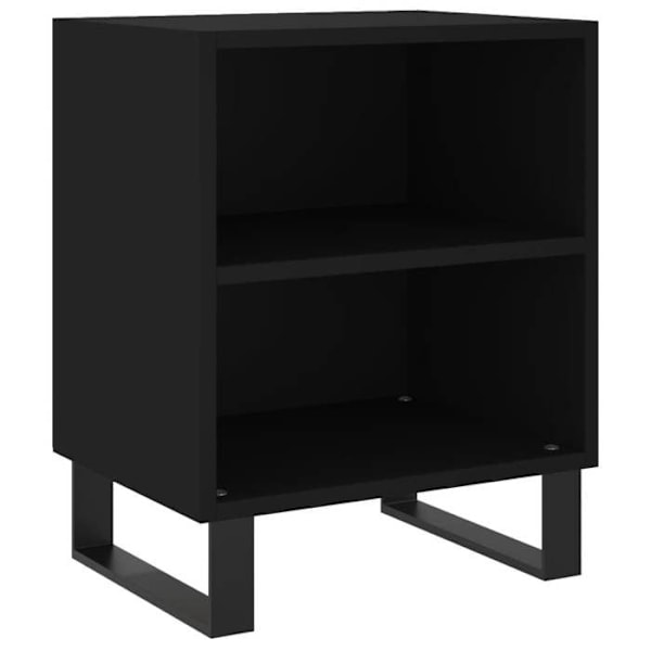Sæt med 2 natborde med åben rum 40 x 30 x 50 cm ingeniørtræ og sort jern DEC035507 kastanj