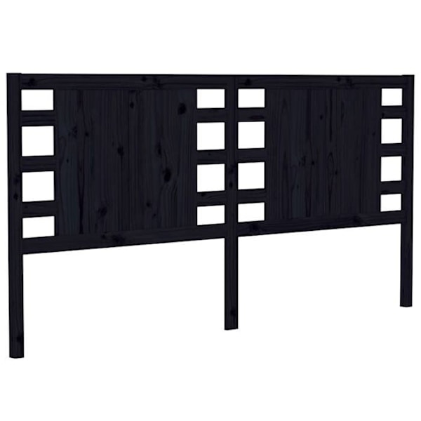 Hovedgærde til soveværelse møbel 126 x 4 x 100 cm sort fyrretræ TDL0202326