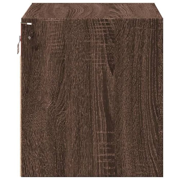 Pack av 2 väggmonterade nattduksbord med LED-lampor 50 x 31 x 35 cm i brunt ingenjörsträ DEC036136 kastanj
