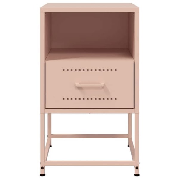 2 kpl yöpöytiä laatikolla ja avoimella lokero, mitat 36 x 39 x 60,5 cm, vaaleanpunainen teräs DEC035636 Rosa