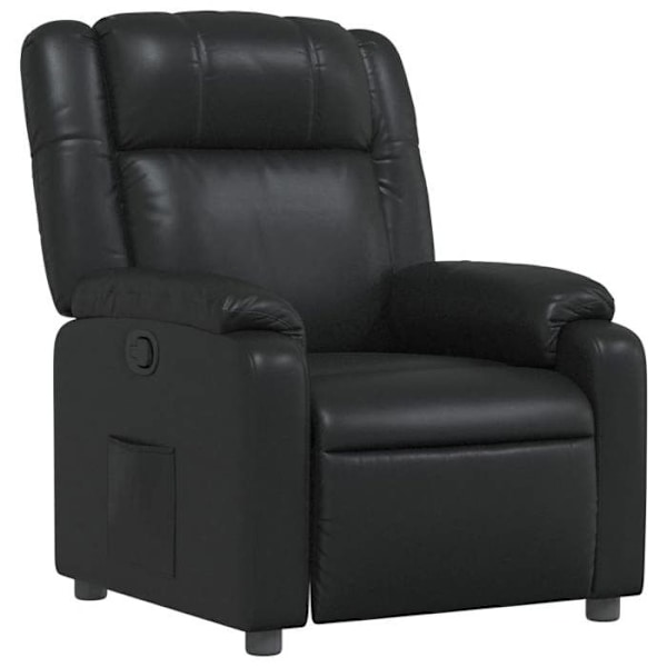 Tv-recliner med komfortabel polstring, manuel hældningsfunktion i sort PVC DEC028074 Svart