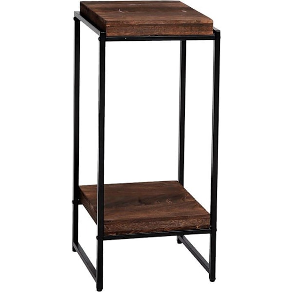 Plantesupport bordplade til blomster, sidebord i metal MDF mørkebrun 82