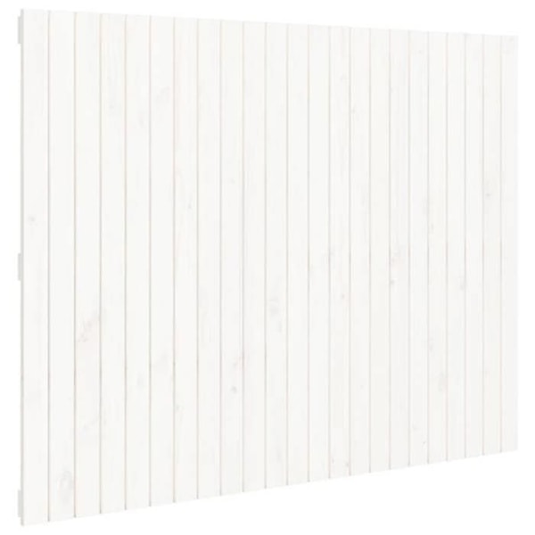 Hovedgærde til seng, soveværelse, vægmonteret møbel, paletstil, 146,5 x 3 x 110, massiv hvidt træ