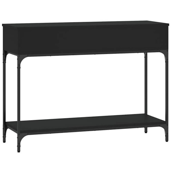 Elegant design konsolbord til entre med skuffer 100 x 34,5 x 75 cm ingeniørtræ og sort metal DEC032071 kastanj