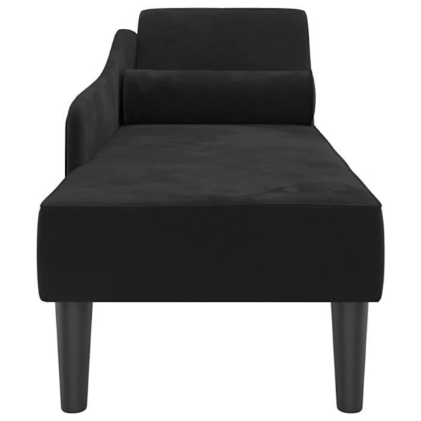 Meridienne chaise longue sohva sisätiloihin mustista samettityynyistä DEC026091 Svart