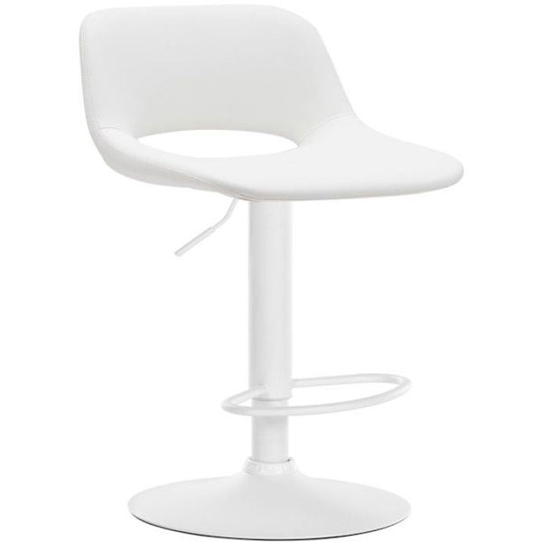 Barstol hög x1 med vit PVC fotstöd vit metallbas 10_0004586 Vit