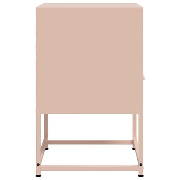 Sæt af 2 natborde med skuffe og åbent rum 36 x 39 x 60,5 cm stål rosa DEC035636 Rosa