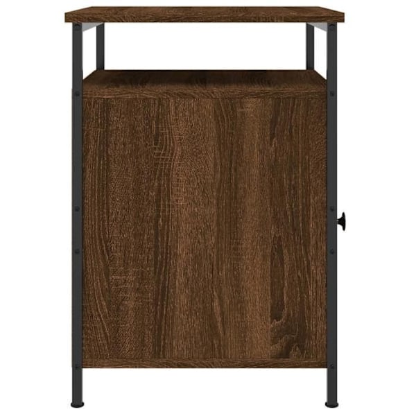 2 kpl yöpöytiä kaapilla, ovi 40 x 42 x 60 cm, ruskea tekninen puu ja rautaa DEC035865 kastanj