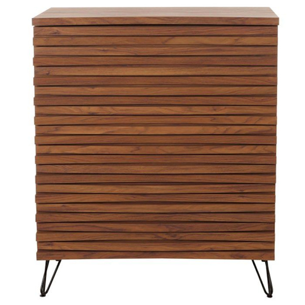 Kommode med tre rummelige skuffer i massivt mangotræ metal 94x80x45 cm valnøddesign 04_0006525 kastanj