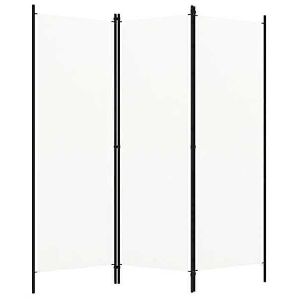Paravent separateur de piece cloison 3 paneler 150 x 180 cm i vit tyg och järn DEC030738 Vit