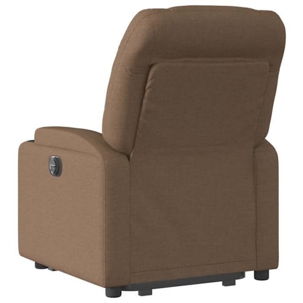 Fauteuil relax TV med komfortabel polstring og elektrisk løftefunktion i brun stoff DEC028057 kastanj