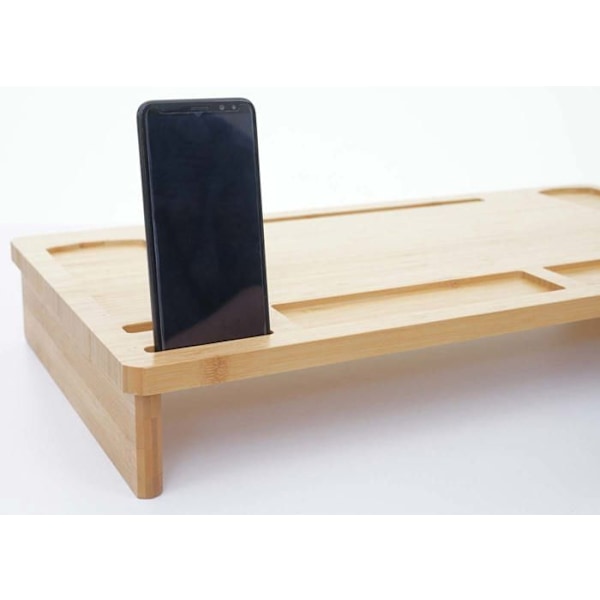 Stöd för monitor, skärmstöd, skärmförhöjare i bambu 9 x 65 x 31