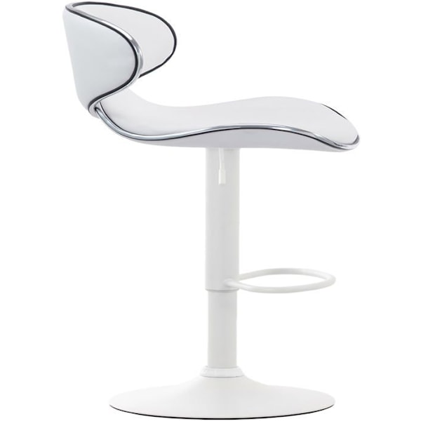 Barstole - Décoshop26 - Sæt af 2 - Moderne design - Højdejusterbar - 360° roterende Vit