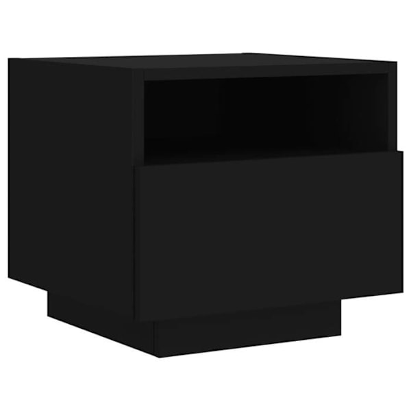 2 kpl yöpöytiä vetimillä ja RGB LED-valoilla 40 x 39 x 37 cm musta Engineering-puu DEC032834 kastanj