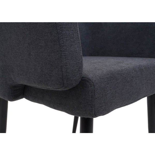 Pälsad matsalsstol med armstöd i anthracite tyg/textil och metall 04_0006341 Metall