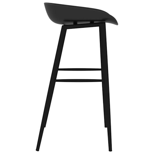 Taburetter x4 höga stolar i enkelt design i PP och svart metall DEC029423 Metall