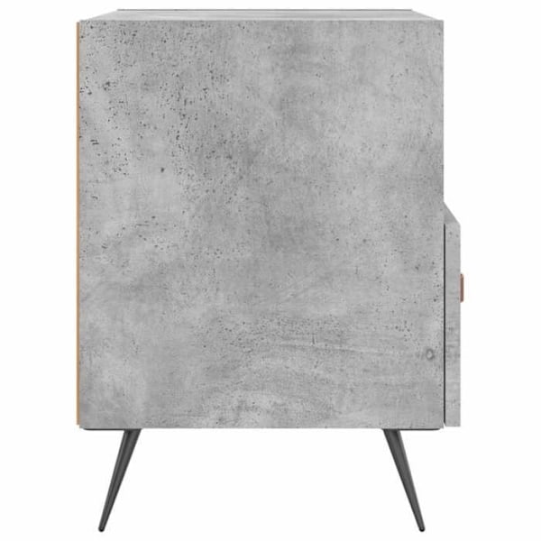 Sæt af 2 natborde med skuffe og åbent rum 40 x 35 x 47,5 cm i grå ingeniørtræ og jern DEC035903 kastanj