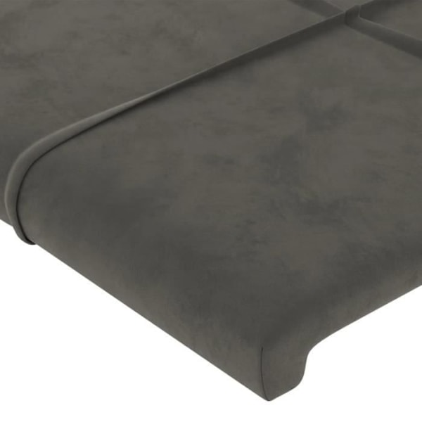 Sengegavl tilbehør soveværelse møbel med sidekant 147 x 16 x 78/88 mørkegrå velour