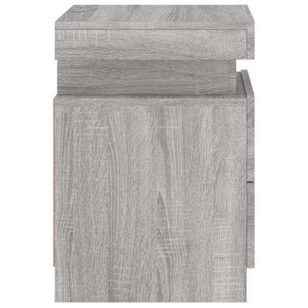 Yötaulu LED-valoilla ja laatikoilla 35 x 39 x 55 cm harmaata ingenieeripuuta DEC033198 kastanj