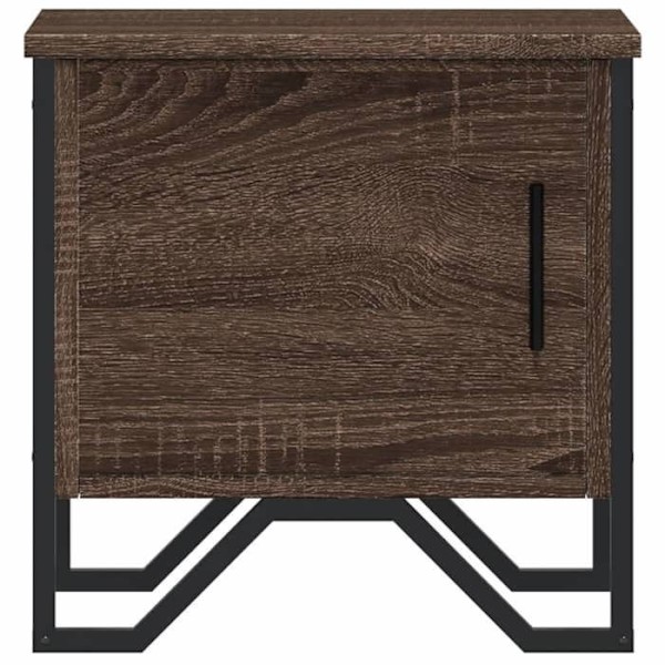Sæt af 2 natbord med skab med dør 40 x 30 x 40 cm ingeniørtræ brun og metal DEC035835 kastanj