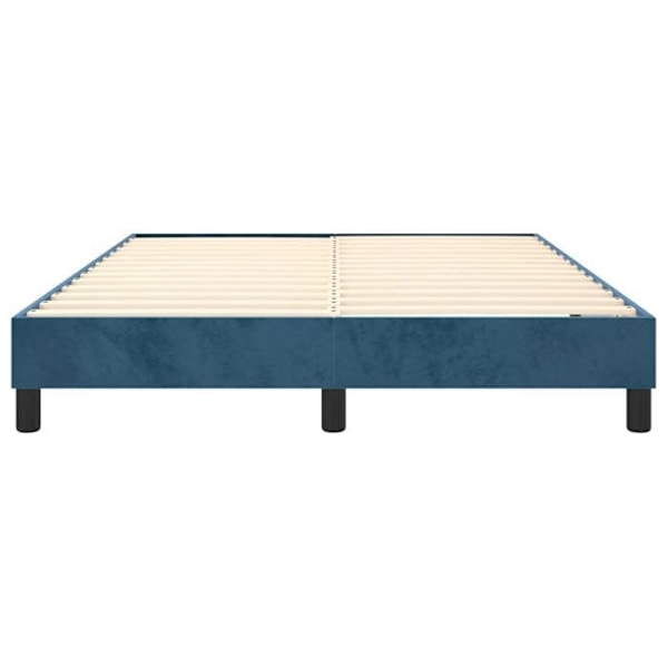 Sängram - Ej specificerat - 140x200 cm - Mörkblå sammet - 2 platser - Med ribbor Mörkblå