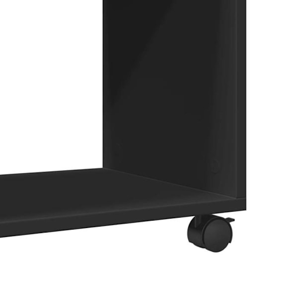 Konsolbord på hjul med hylder 70 x 35 x 60 cm i sort ingeniørtræ DEC032336 kastanj