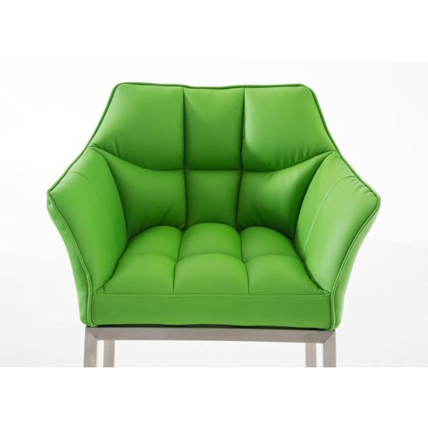 Barstol, hög barstol, fyrkantig design, sits i PVC grönt, 4 stabila ben i rostfritt stål 10_0004711 Grön