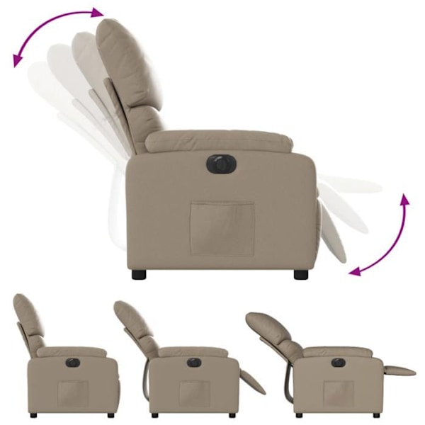 Afslapningsstol med tv-funktion, elektrisk til incline, meget komfortabel i PVC farve cappuccino DEC028243 Guld