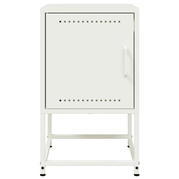 Nattbord med opbevaringsplads med dør 36 x 39 x 60,5 cm hvid stål DEC033313 Vit