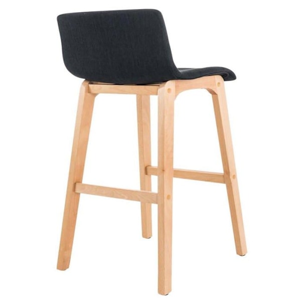 2 kappaletta design-baari stoolia, joissa on 4-jalkainen puurakenne ja mustasta kankaasta valmistettu istuin 10_0004214 kastanj