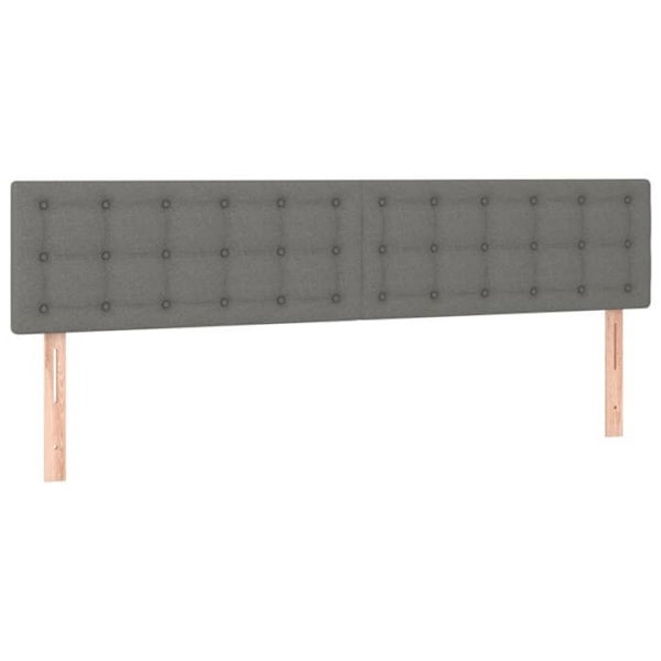 Hovedgavl til soveværelse med plads til seng møbel i 2 dele 100 x 5 x 78/88 cm mørkegrå stof TDL0206391 Grå
