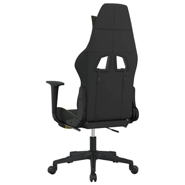 Kontorstol gaming stol med lændepude og fodstøtte i sort og lys grøn DEC025846 Svart