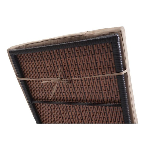 Klassisk vilstol - AVSLAPPNING - Poly rattan brun - Beige skydd - Aluminium - 1 person Brun, Beige